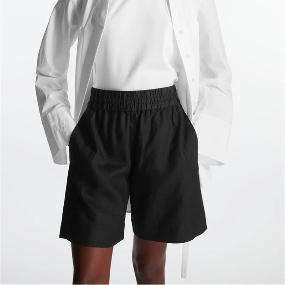 COS Elasticated Linen Shorts - Picture 1 of 5